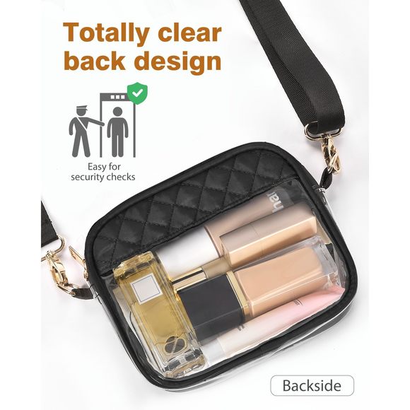 Clear Crossbody Bag - Stadium Aroved, Small Clear Purses, G1-Black :] - Picture 5 of 8